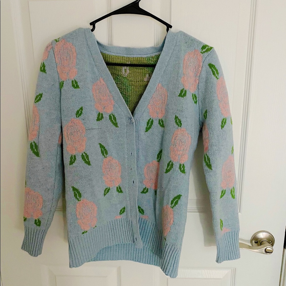 Cute thrift store rose sweater